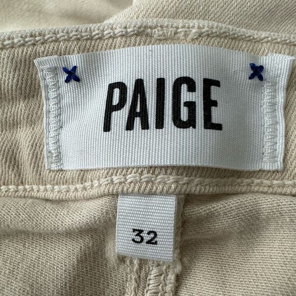 PAIGE Cassidy Skinny Moto Sandstone Pink Zip Pockets Jeans Size 32 - Picture 6 of 12